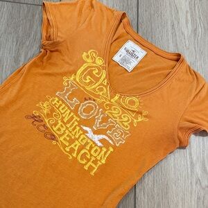 Y2K Hollister So Cal Huntington Beach Logo Baby Doll Shirt Sz S Trendy Retro